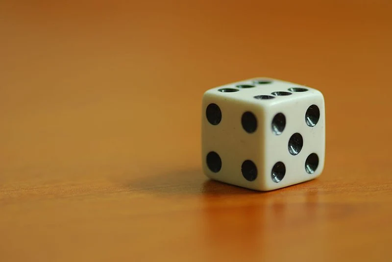 A playing die.